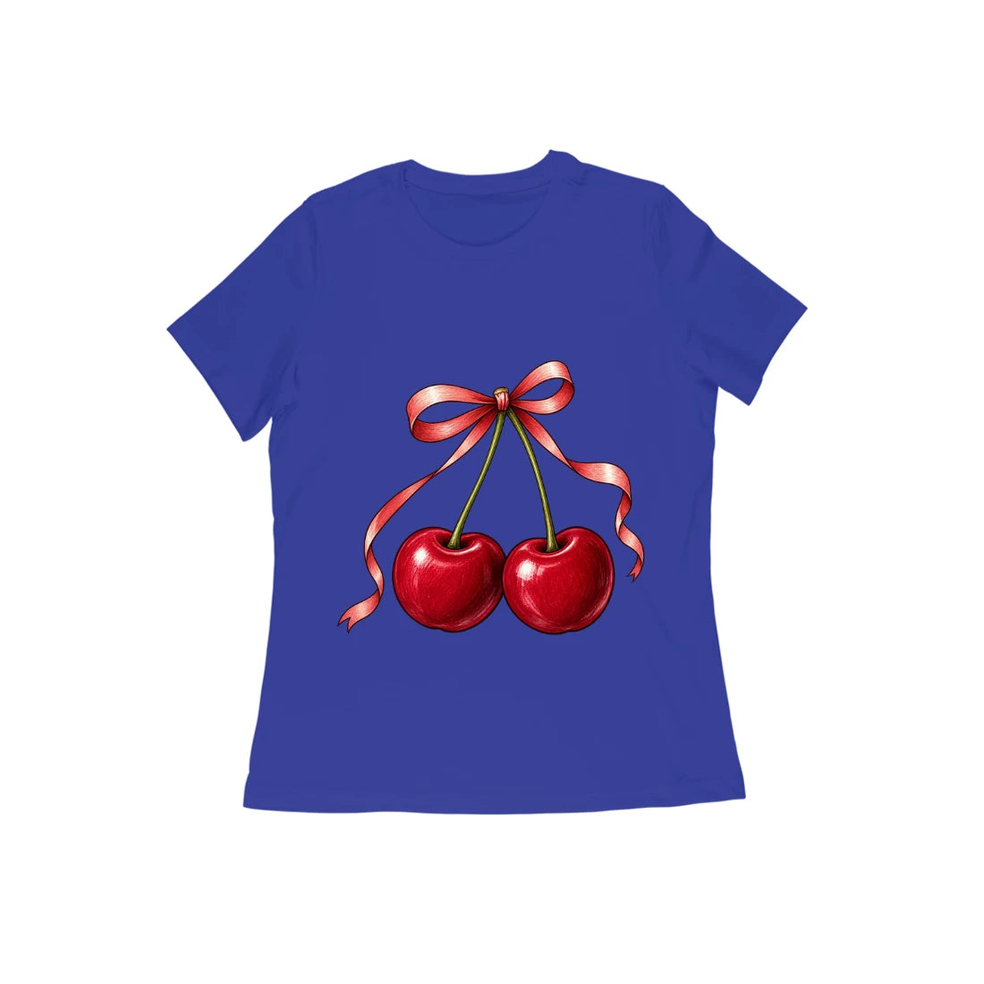 Cherry Ribbon — Women's Regular T-shirt - Royal Blue