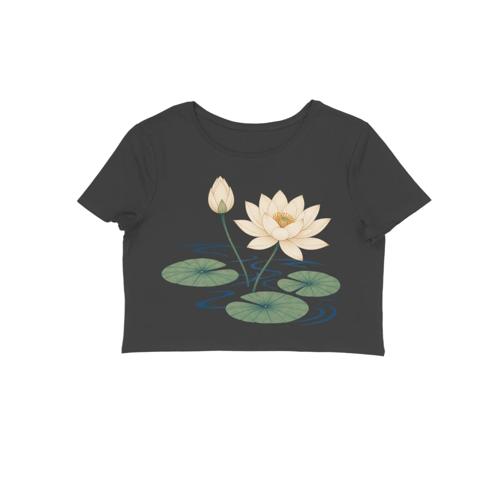 Lotus Current — Women's Crop Top - Black
