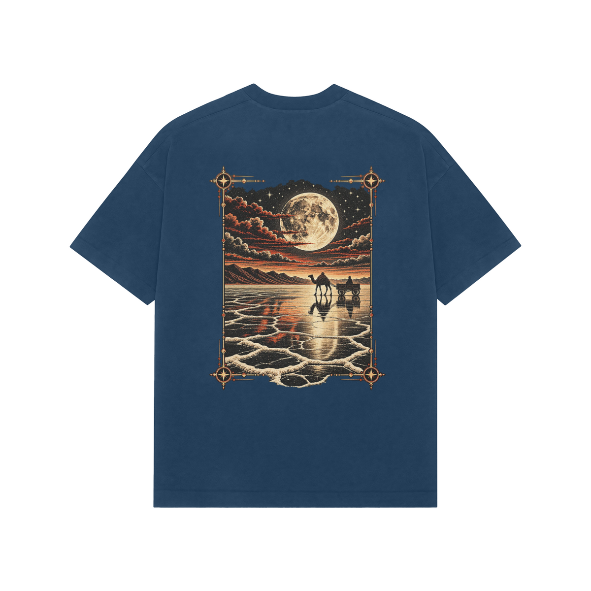 Rann Reflections — Premium Oversized T-shirt in Navy — model