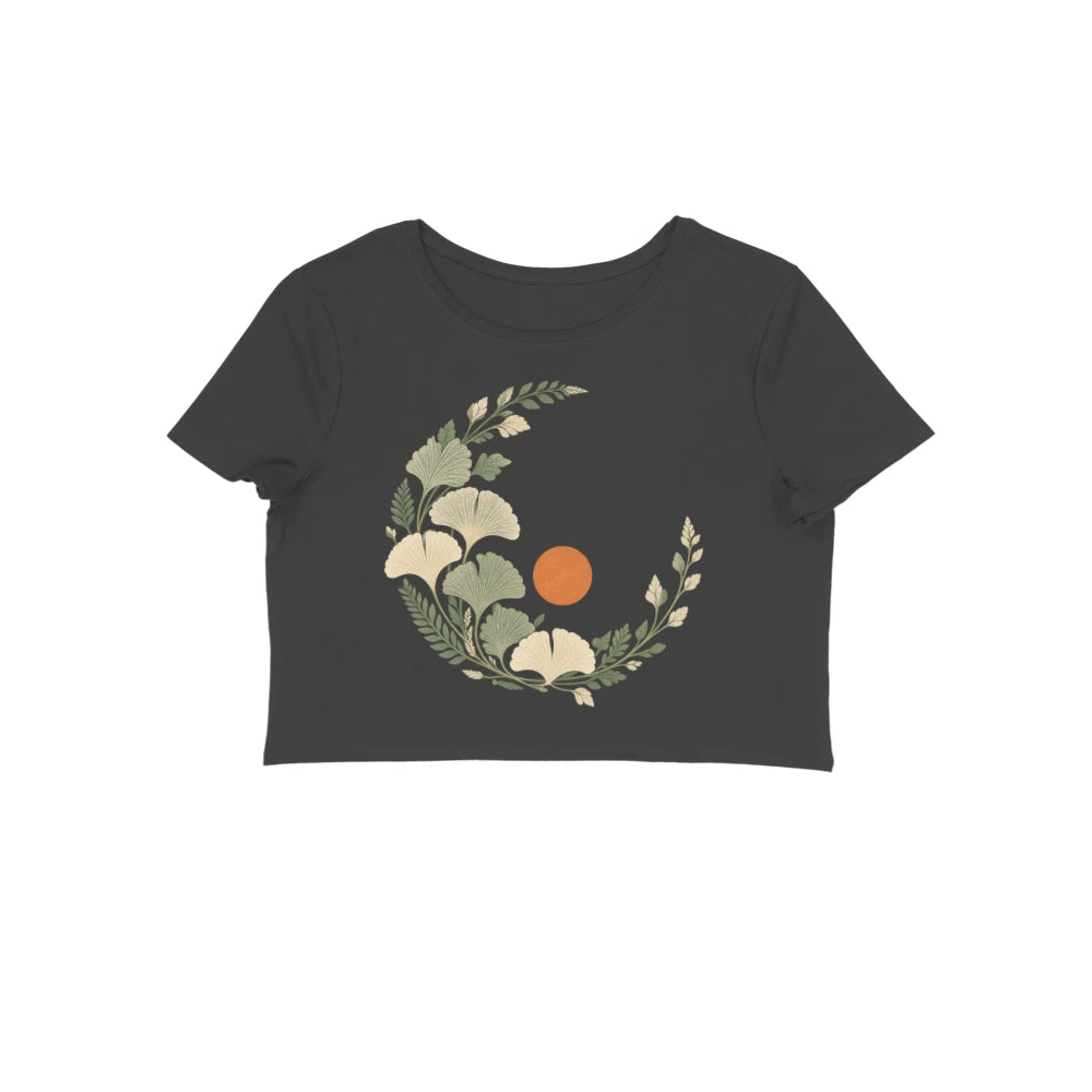 Fern Eclipse — Women's Crop Top - Black