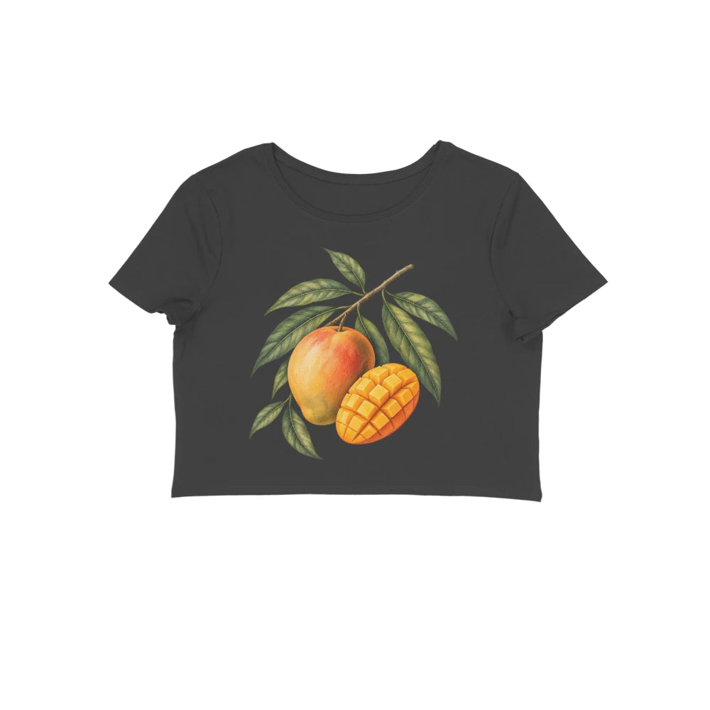 Mango Season — Women's Crop Top - Black