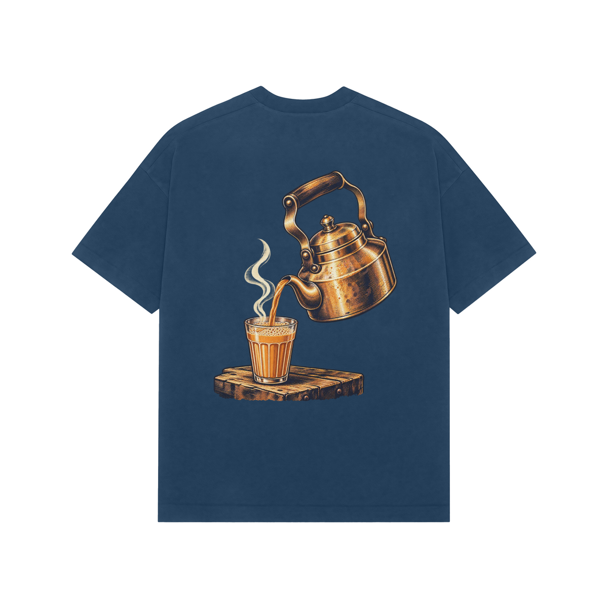 First Pour — Premium Oversized T-shirt in Navy — model