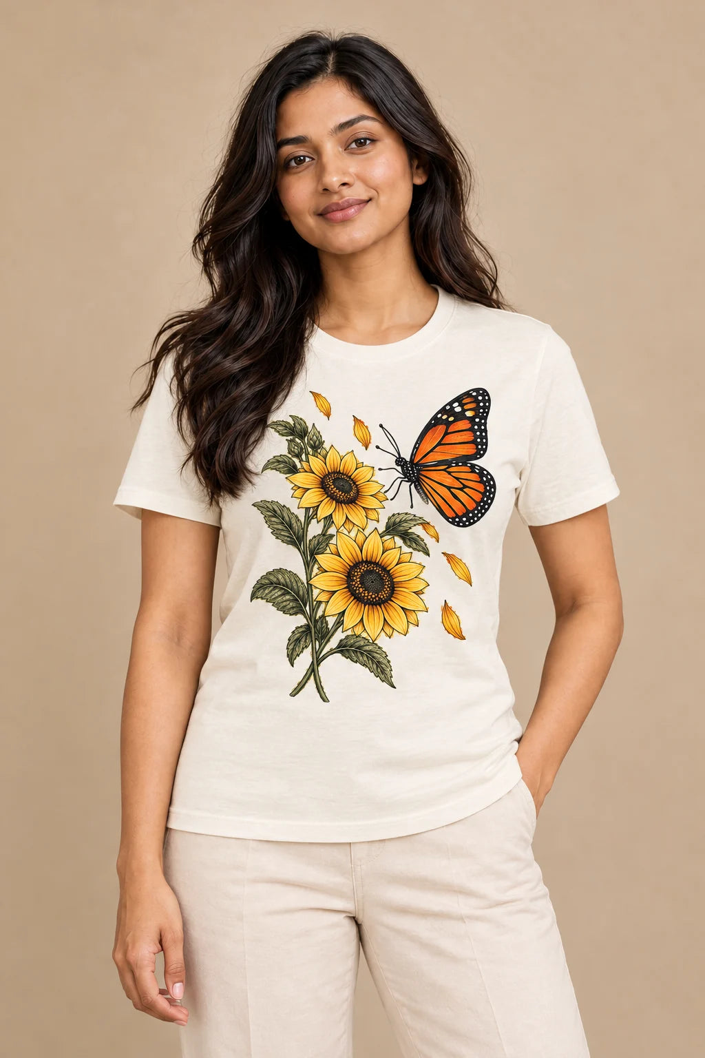 Sunlit Wings artwork on a women's Regular Tee