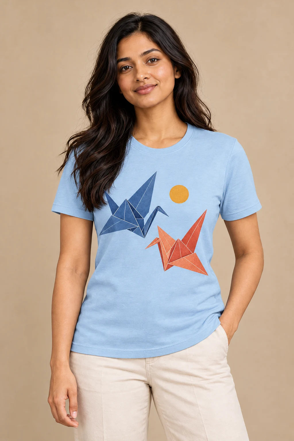 Paper Flight artwork on a women's Regular Tee