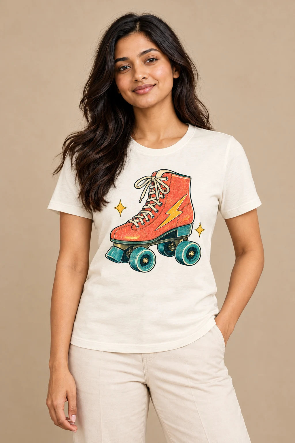 Roller Daydream artwork on a women's Regular Tee