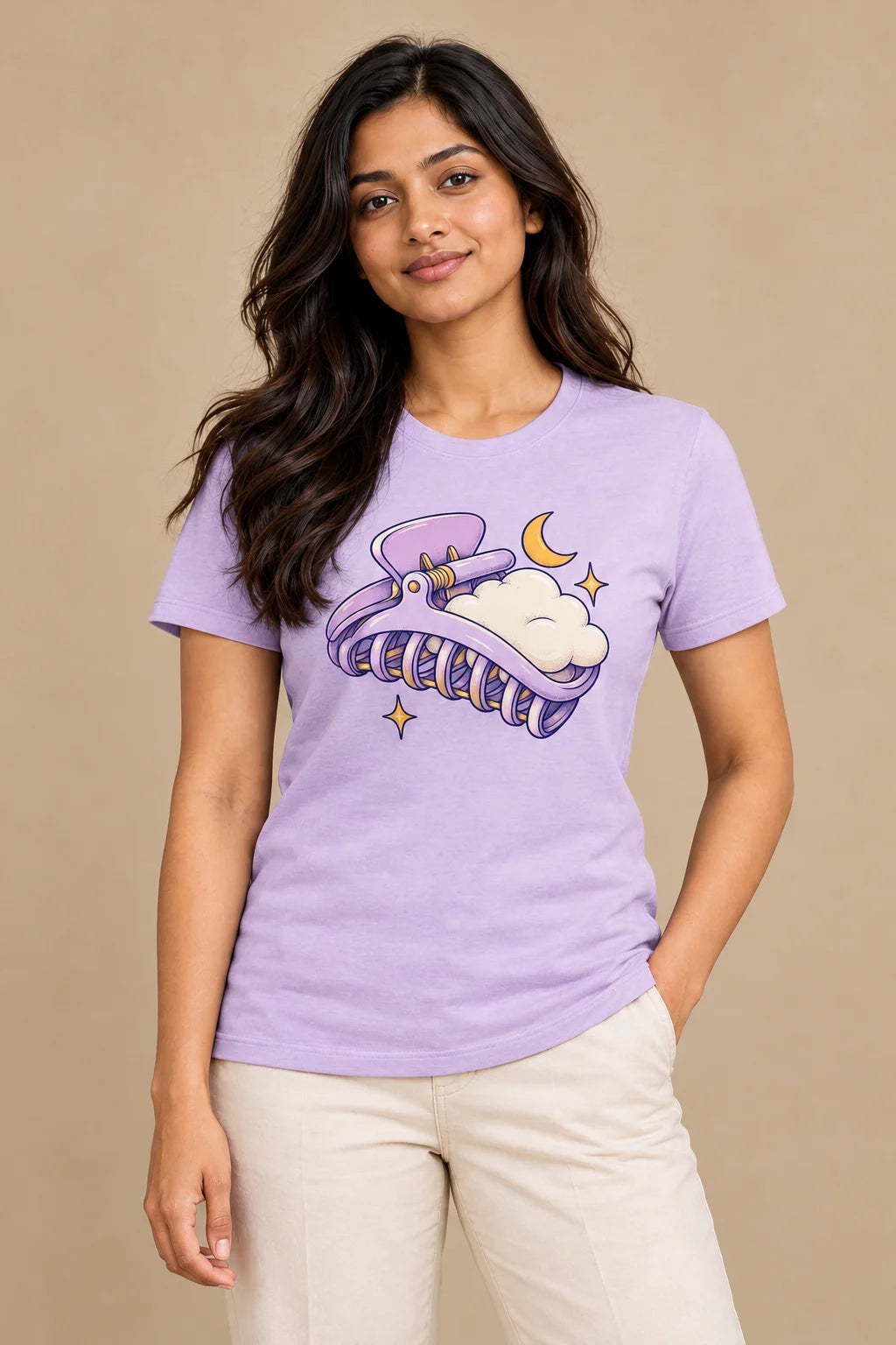 Cloud Clip artwork on a women's Regular Tee
