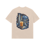 Monsoon Window — Premium Oversized T-shirt in Beige — model