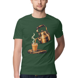 First Pour — Regular Unisex T-shirt in Forest Green — model
