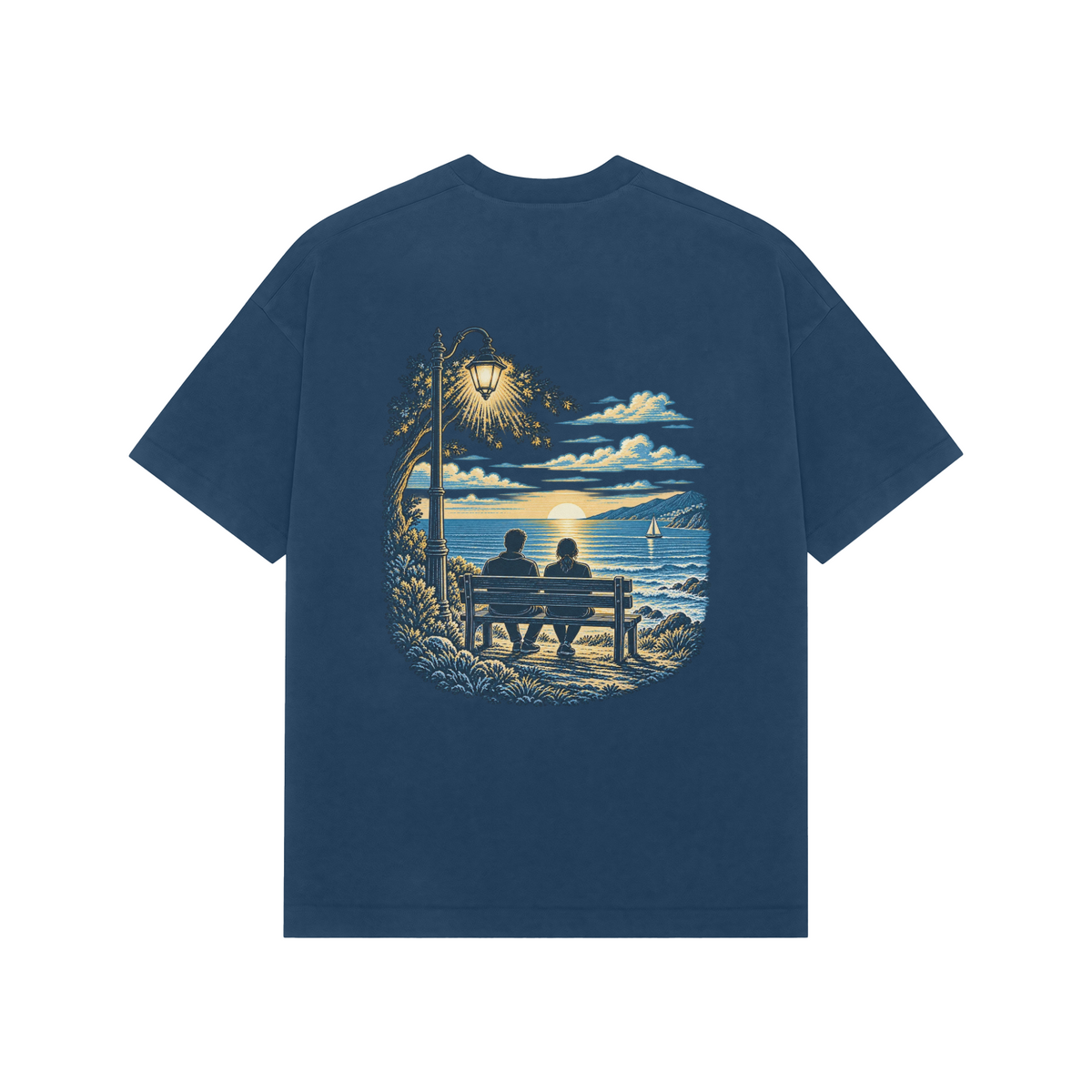 Evening Company — Premium Oversized T-shirt in Navy — model