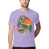 Coastal Drift — Regular Unisex T-shirt in Lavender — model