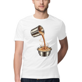 Coffee Arc — Regular Unisex T-shirt in White — model