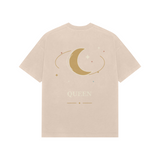 Orbit Queen — Premium Oversized T-shirt in Beige — model