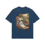 Window Seat — Premium Oversized T-shirt in Navy — model