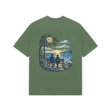 Evening Company — Premium Oversized T-shirt in Forest Green — model