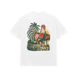 Village Morning — Premium Oversized T-shirt in White — model