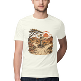 Desert Routes — Regular Unisex T-shirt in Ivory — model
