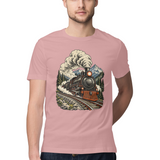 Mountain Express — Regular Unisex T-shirt in Dusty Rose — model