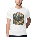 Himalayan Fork — Regular Unisex T-shirt in White — model