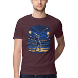 Under the Floodlights — Regular Unisex T-shirt in Burgundy — model