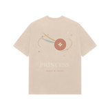 Orbit Princess — Premium Oversized T-shirt in Beige — model