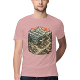 Himalayan Fork — Regular Unisex T-shirt in Dusty Rose — model