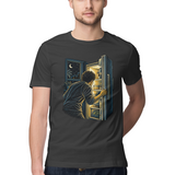 Fridge Glow — Regular Unisex T-shirt in Black — model