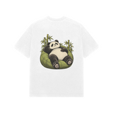 Lounge Panda — Premium Oversized T-shirt in White — model