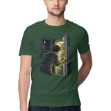 Fridge Glow — Regular Unisex T-shirt in Forest Green — model