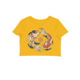 Koi Orbit — Women's Crop Top - Golden Yellow