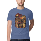 Monsoon Ride — Regular Unisex T-shirt in Slate Blue — model