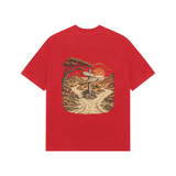 Desert Routes — Premium Oversized T-shirt in Red — model