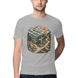 Himalayan Fork — Regular Unisex T-shirt in Ash Grey — model