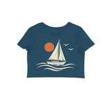 Sail Away — Women's Crop Top - Navy Blue