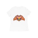 Hands Heart Sunset — Women's Regular T-shirt - White