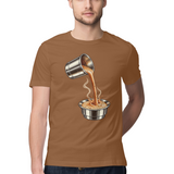 Coffee Arc — Regular Unisex T-shirt in Chocolate — model