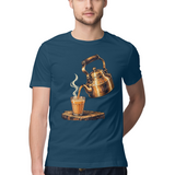 First Pour — Regular Unisex T-shirt in Navy — model