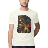 Platform Lanterns — Regular Unisex T-shirt in Ivory — model