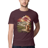Tea Valley — Regular Unisex T-shirt in Burgundy — model