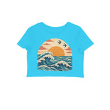 Sunset Passage — Women's Crop Top - Sky Blue