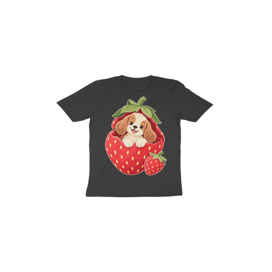 Strawberry Puppy — Toddler T-shirt - Black