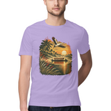 Golden Backwater — Regular Unisex T-shirt in Lavender — model