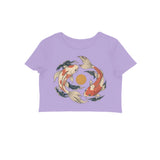 Koi Orbit — Women's Crop Top - Iris Lavender