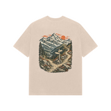 Himalayan Fork — Premium Oversized T-shirt in Beige — model