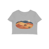 Desert Reverie — Women's Crop Top - Melange Grey