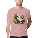 Lounge Panda — Regular Unisex T-shirt in Dusty Rose — model