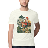 Village Morning — Regular Unisex T-shirt in Ivory — model