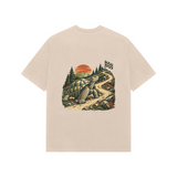 Scenic Circuit — Premium Oversized T-shirt in Beige — model