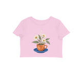 Café Bloom — Women's Crop Top - Light Pink
