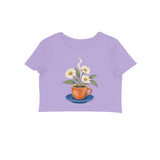 Café Bloom — Women's Crop Top - Iris Lavender