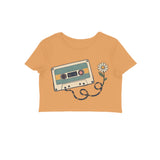 Mixtape Meadow — Women's Crop Top - Mustard Yellow